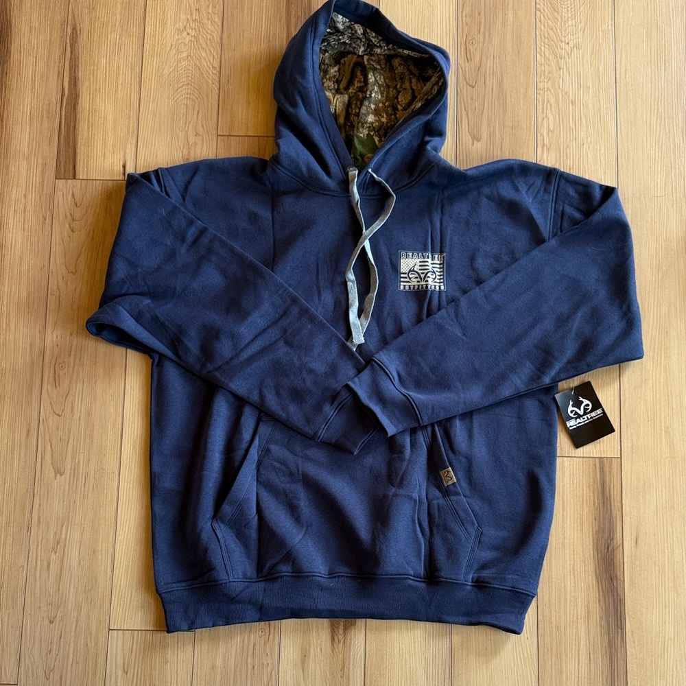 Realtree Navy Blue Hoodie with Logo